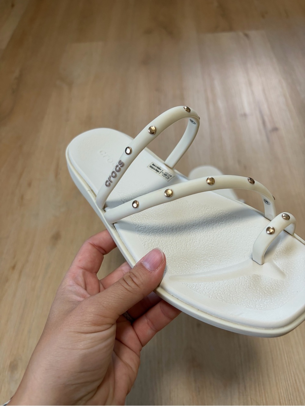 CROCS Women’s Miami Toe Loop Studded Sandals - Picture 3 of 6